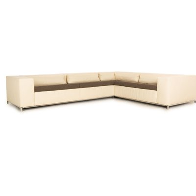 Boston Corner Sofa in Cream Leather from Who's Perfect-RQW-1822304