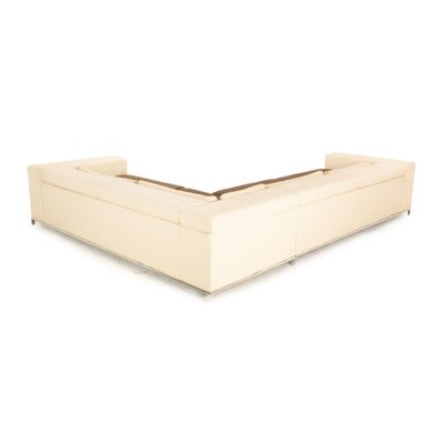 Boston Corner Sofa in Cream Leather from Who's Perfect-RQW-1822304