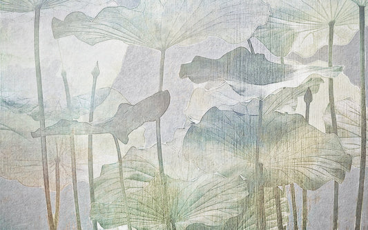 Botanika_lotus Leaves Wallpaper by Officinarkitettura