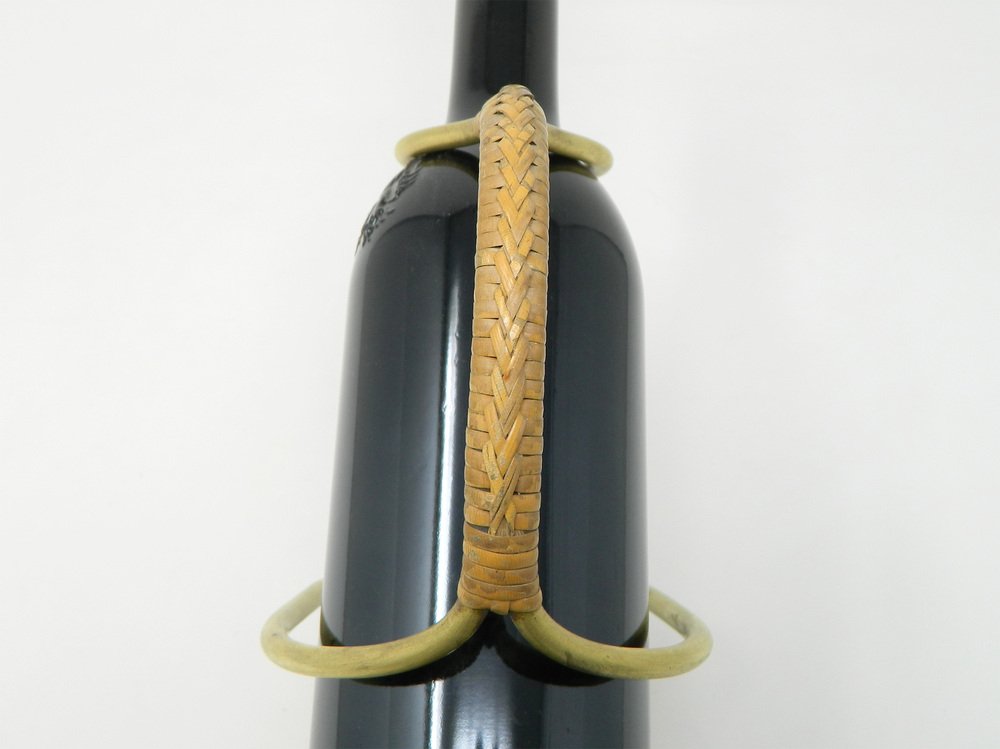 Bottle Holder in Brass with Raffia Handle by Carl Auböck for Werkstätte Carl Auböck