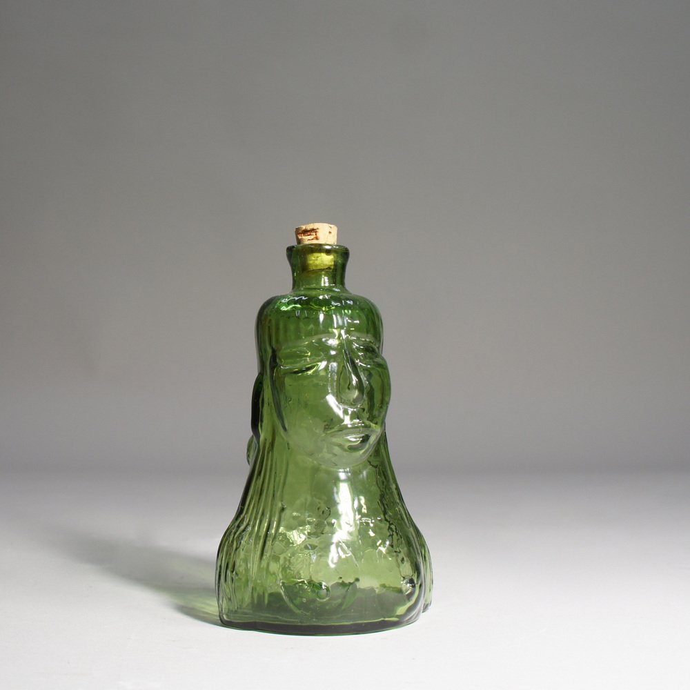 Bottle with Woman and Bull Decoration by Erik Höglund from Boda, 1960s