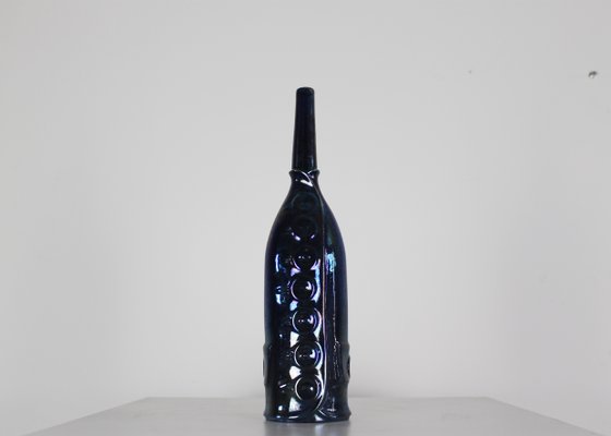 Bottles in Blue Ceramic by Gio Ponti for Cooperativa Ceramica Imola, 1993, Set of 2-IVC-1294465