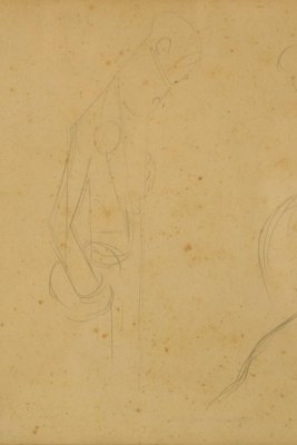 Bougaria, A Conversation Between Two Figures, Pencil Drawing-AOI-1106918