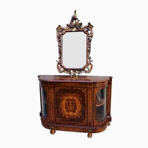 Boulle with Baroque Mirror, 1900s, Set of 2-OLY-1034884