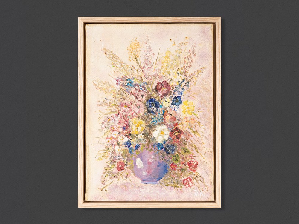 Bouquet, 1920s, Oil on Canvas, Framed