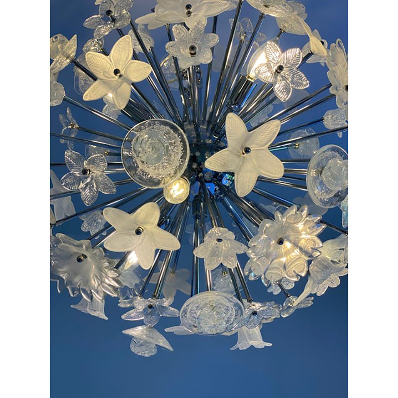 Bouquet Flowers Murano Glass Sputnik Chandelier by Simoeng