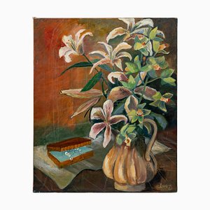 Bouquet of Flowers, 20th Century, Oil on Canvas-WFS-934988