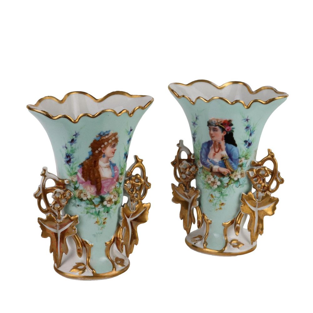 Bouquet Porcelain Vases, Set of 2