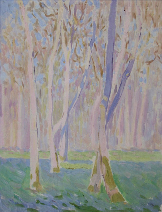 Bourgeois De Wohl, Trees In Purple Violet, 1914, Mixed Media