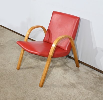 Bow Wood Armchair attributed to Hugues Steiner, 1950s-RVK-1762889