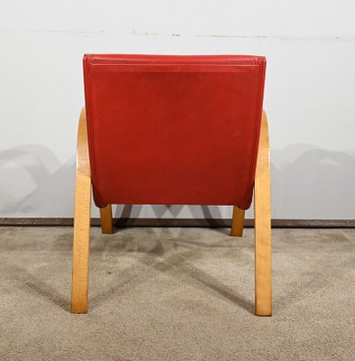 Bow Wood Armchair attributed to Hugues Steiner, 1950s-RVK-1762889