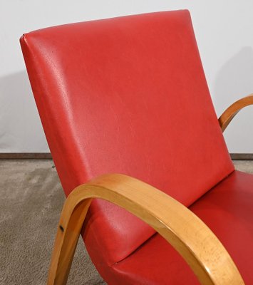 Bow Wood Armchair attributed to Hugues Steiner, 1950s-RVK-1762889