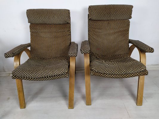 Bow Wood Armchairs from Baumann, 1970s, Set of 2-EAD-1716649