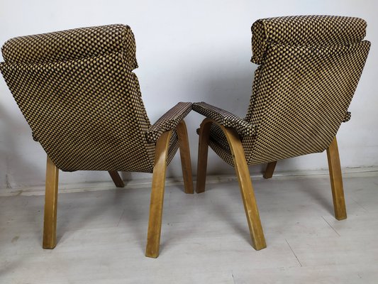 Bow Wood Armchairs from Baumann, 1970s, Set of 2-EAD-1716649