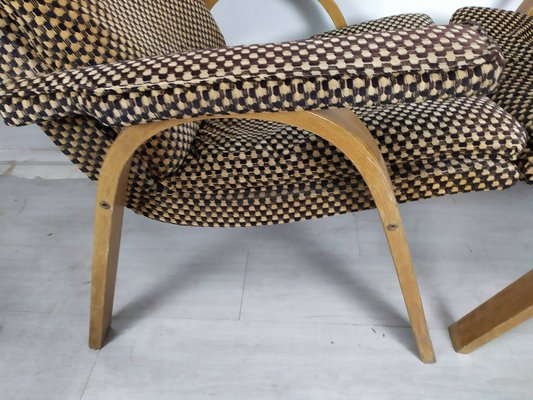 Bow Wood Armchairs from Baumann, 1970s, Set of 2-EAD-1716649