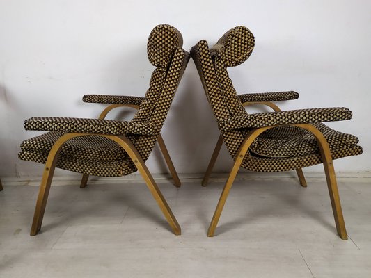 Bow Wood Armchairs from Baumann, 1970s, Set of 2-EAD-1716649