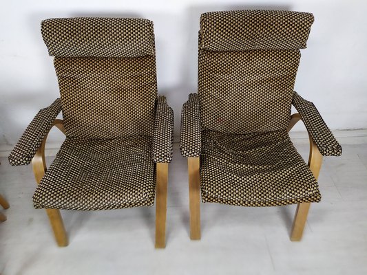 Bow Wood Armchairs from Baumann, 1970s, Set of 2-EAD-1716649