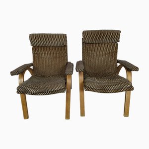 Bow Wood Armchairs from Baumann, 1970s, Set of 2-EAD-1716649