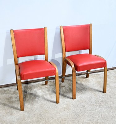 Bow Wood Chairsby H. Steiner, 1950s, Set of 2-RVK-1700976