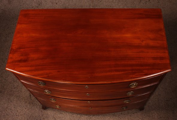 Bowfront Chest of Drawers in Mahogany, 1800s-HPU-1180407