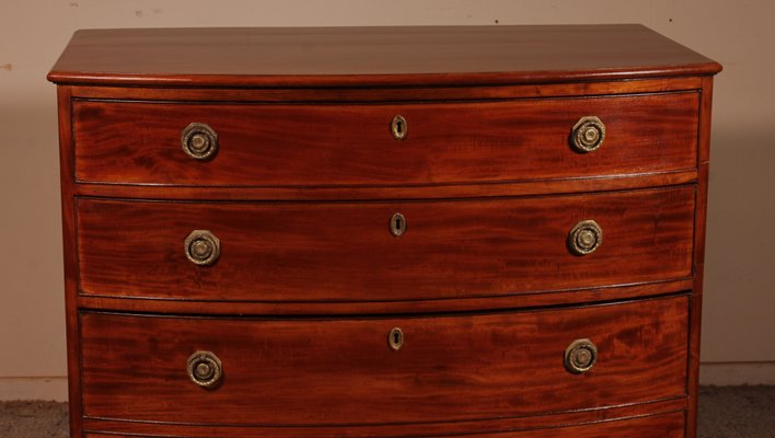 Bowfront Chest of Drawers in Mahogany, 1800s-HPU-1180407