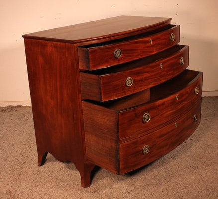 Bowfront Chest of Drawers in Mahogany, 1800s-HPU-1180407