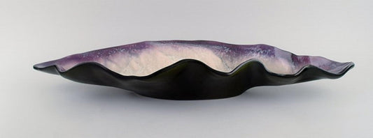 Bowl in Glazed Stonewar by Pol Chambost, France, 1940s