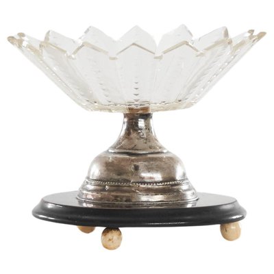 Bowl in Silver, Bakelite and Crystal, 1940s-LPQ-1784873