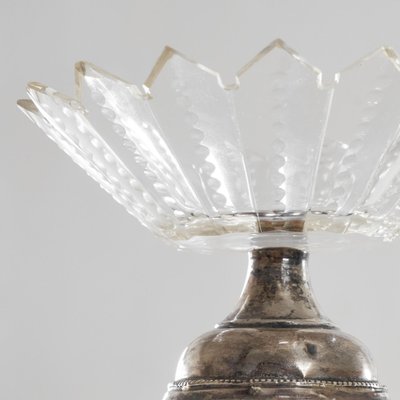 Bowl in Silver, Bakelite and Crystal, 1940s-LPQ-1784873