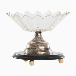 Bowl in Silver, Bakelite and Crystal, 1940s-LPQ-1784873