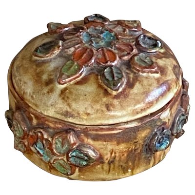 Box in Ceramic with Floral Decoration Pattern-UR-965175