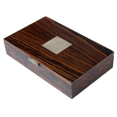 Box in Rosewood Inlaid with Silver by Hans Hansen, Mid-20th Century-GIW-935937