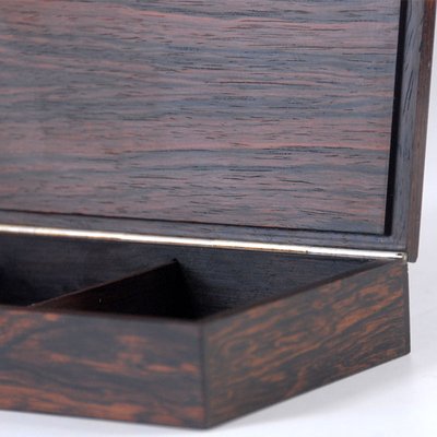 Box in Rosewood Inlaid with Silver by Hans Hansen, Mid-20th Century-GIW-935937