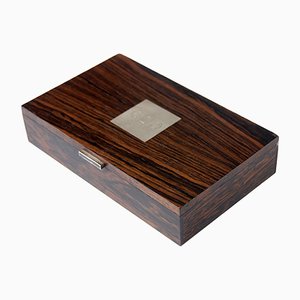 Box in Rosewood Inlaid with Silver by Hans Hansen, Mid-20th Century-GIW-935937