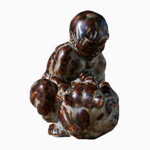 Boy with Bear by Knud Kyhn for Royal Copenhagen-KLO-1014766