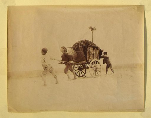 Boys Pulling a Wagon, Original Photograph, Late 19th-Century-ZCI-1163059