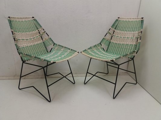 Braided Armchairs & Vertex Table, Czechoslovakia, 1960, Set of 3-TZ-1134360