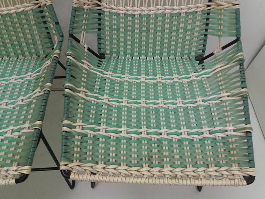 Braided Armchairs & Vertex Table, Czechoslovakia, 1960, Set of 3-TZ-1134360