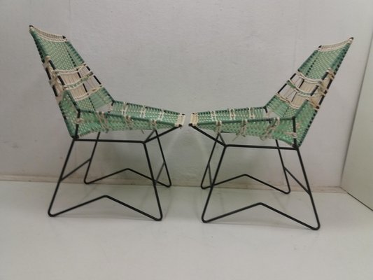 Braided Armchairs & Vertex Table, Czechoslovakia, 1960, Set of 3-TZ-1134360