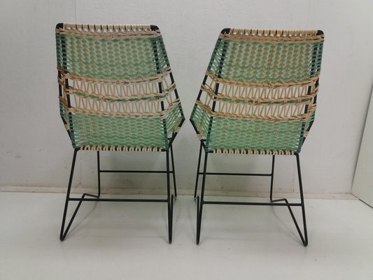 Braided Armchairs & Vertex Table, Czechoslovakia, 1960, Set of 3-TZ-1134360