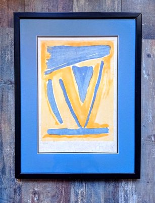 Bram Van Velde, Abstract Composition, Original Lithograph, 1970s, Framed-NRC-1401105