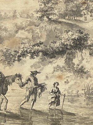 Brandt, Family Child on Horseback, 18th Century, Drawing on Paper-QKG-1795371