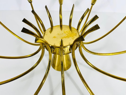 Brass 12-Arm Sputnik Chandelier Attributed to Arredoluce, 1950s-PUK-1317201