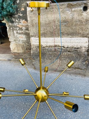 Brass 12-Light Sputnik Lamp, 1970s-NUO-1001677