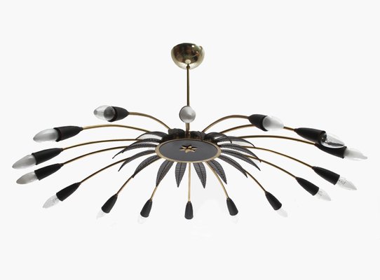 Brass 16-Armed Sputnik Chandelier, 1950s-PF-935313