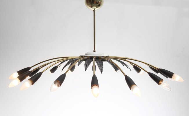 Brass 16-Armed Sputnik Chandelier, 1950s-PF-935313