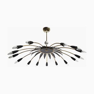 Brass 16-Armed Sputnik Chandelier, 1950s-PF-935313