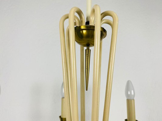 Brass 8-Arm Sputnik Chandelier from Vereinigte Werkstätte, 1960s-PUK-889448