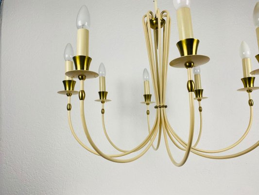 Brass 8-Arm Sputnik Chandelier from Vereinigte Werkstätte, 1960s-PUK-889448