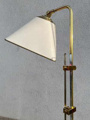 Brass & Acrylic Glass Adjustable Floor Lamp, 1970s